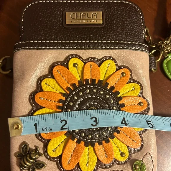Chala Sunflower Crossbody Bag - Brown and Orange - Picture 1 of 8